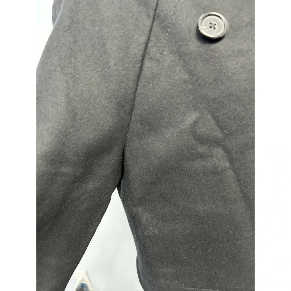 J.CREW Black Double-Breasted Long Coat Wool Cashmere Blend Collared Women 8 - Picture 5 of 7